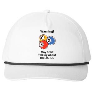 Funny Billiards Warning May Start Talking About Billiards Snapback Five-Panel Rope Hat