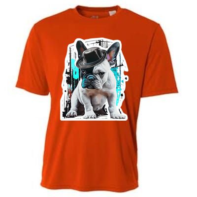 French Bulldog With Hat Urban Street Art Meaningful Gift Cooling Performance Crew T-Shirt