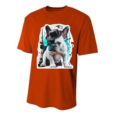 French Bulldog With Hat Urban Street Art Meaningful Gift Performance Sprint T-Shirt