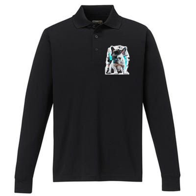 French Bulldog With Hat Urban Street Art Meaningful Gift Performance Long Sleeve Polo