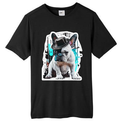 French Bulldog With Hat Urban Street Art Meaningful Gift Tall Fusion ChromaSoft Performance T-Shirt