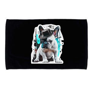 French Bulldog With Hat Urban Street Art Meaningful Gift Microfiber Hand Towel