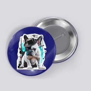 French Bulldog With Hat Urban Street Art Meaningful Gift Button