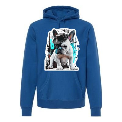 French Bulldog With Hat Urban Street Art Meaningful Gift Premium Hoodie