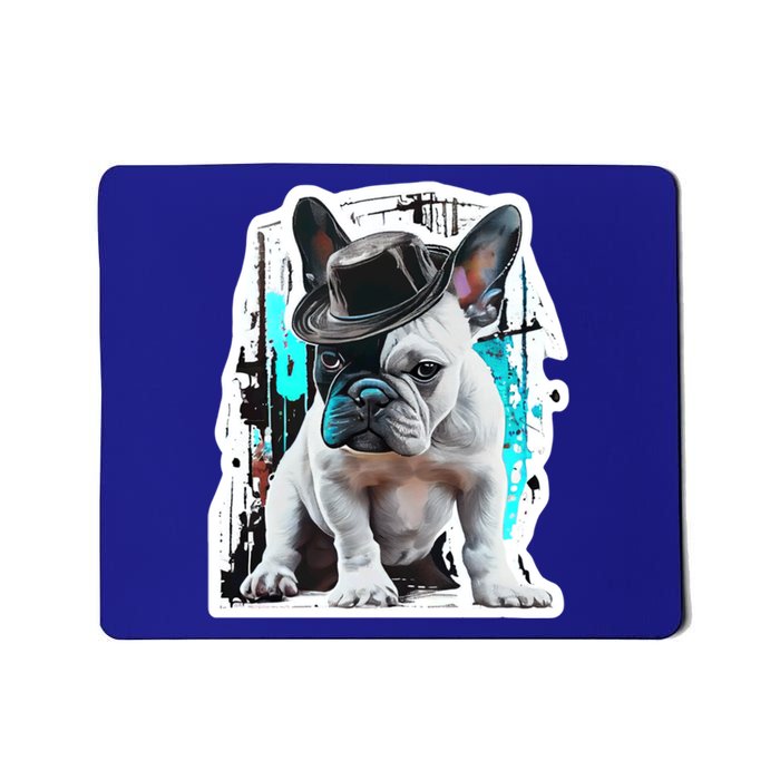 French Bulldog With Hat Urban Street Art Meaningful Gift Mousepad