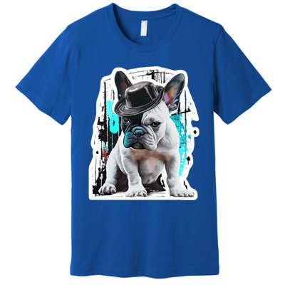 French Bulldog With Hat Urban Street Art Meaningful Gift Premium T-Shirt