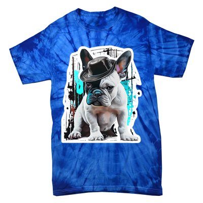 French Bulldog With Hat Urban Street Art Meaningful Gift Tie-Dye T-Shirt