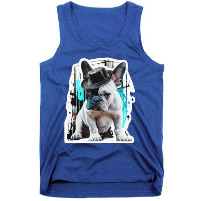 French Bulldog With Hat Urban Street Art Meaningful Gift Tank Top