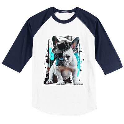 French Bulldog With Hat Urban Street Art Meaningful Gift Baseball Sleeve Shirt