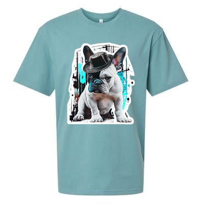 French Bulldog With Hat Urban Street Art Meaningful Gift Sueded Cloud Jersey T-Shirt