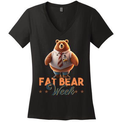 Fat Bear Week Vintage Women's V-Neck T-Shirt