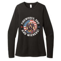 Fireworks BBQ & wieners Funny Weiner Dog July 4th Dachshund Womens CVC Long Sleeve Shirt