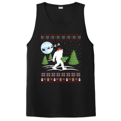 Funny Bigfoot Xmas Gift Santa Hat Ugly Bigfoot Christmas Gift PosiCharge Competitor Tank