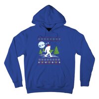 Funny Bigfoot Xmas Gift Santa Hat Ugly Bigfoot Christmas Gift Hoodie