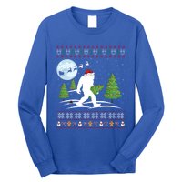 Funny Bigfoot Xmas Gift Santa Hat Ugly Bigfoot Christmas Gift Long Sleeve Shirt