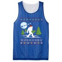 Funny Bigfoot Xmas Gift Santa Hat Ugly Bigfoot Christmas Gift Mesh Reversible Basketball Jersey Tank