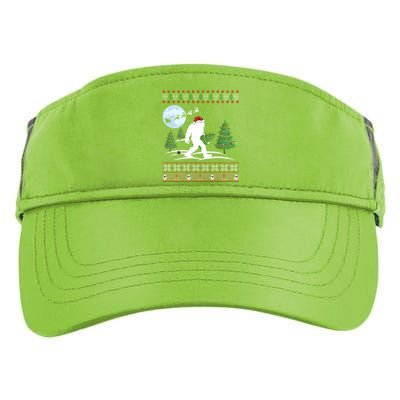 Funny Bigfoot Xmas Gift Santa Hat Ugly Bigfoot Christmas Cute Gift Adult Drive Performance Visor