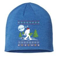 Funny Bigfoot Xmas Gift Santa Hat Ugly Bigfoot Christmas Cute Gift Sustainable Beanie