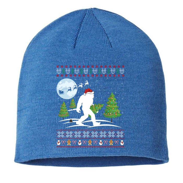 Funny Bigfoot Xmas Gift Santa Hat Ugly Bigfoot Christmas Cute Gift Sustainable Beanie