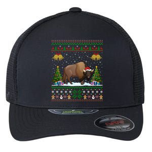 Funny Bison Xmas Gift Santa Hat Ugly Bison Christmas Cute Gift Flexfit Unipanel Trucker Cap