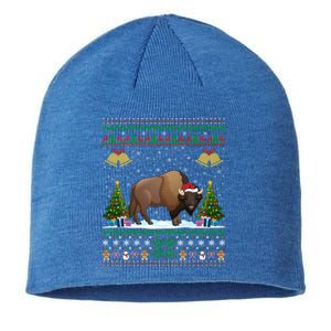 Funny Bison Xmas Gift Santa Hat Ugly Bison Christmas Cute Gift Sustainable Beanie