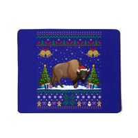 Funny Bison Xmas Gift Santa Hat Ugly Bison Christmas Cute Gift Mousepad