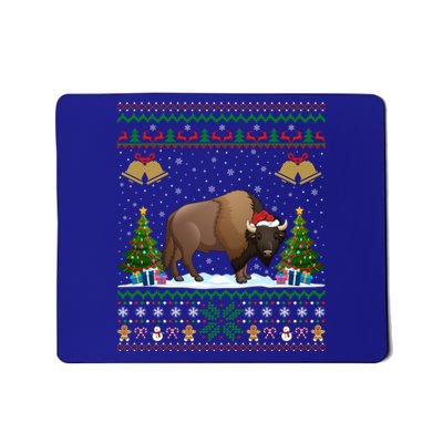 Funny Bison Xmas Gift Santa Hat Ugly Bison Christmas Cute Gift Mousepad