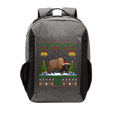 Funny Bison Xmas Gift Santa Hat Ugly Bison Christmas Cute Gift Vector Backpack