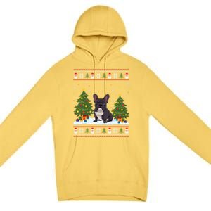 French Bulldog Xmas Tree Light Ugly Christmas Gift Premium Pullover Hoodie