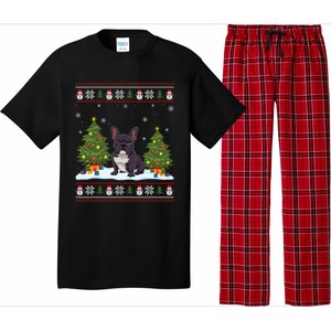 French Bulldog Xmas Tree Light Ugly Christmas Gift Pajama Set