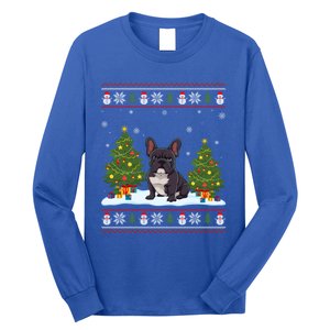 French Bulldog Xmas Tree Light Ugly Christmas Gift Long Sleeve Shirt