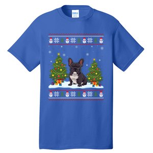 French Bulldog Xmas Tree Light Ugly Christmas Gift Tall T-Shirt