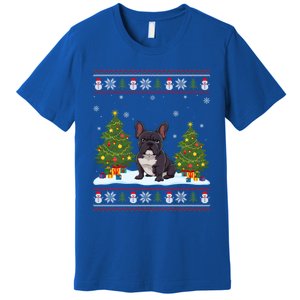 French Bulldog Xmas Tree Light Ugly Christmas Gift Premium T-Shirt