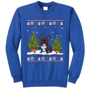 French Bulldog Xmas Tree Light Ugly Christmas Gift Tall Sweatshirt