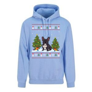 French Bulldog Xmas Tree Light Ugly Christmas Gift Unisex Surf Hoodie