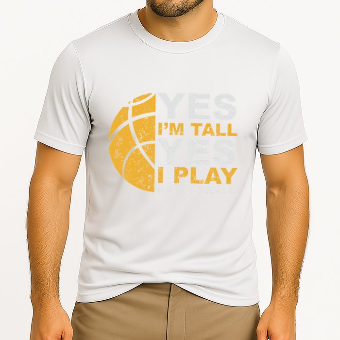 Funny Basketball Yes IM Tall Basketball Player Gift Cooling Performance Crew T-Shirt