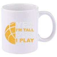 Funny Basketball Yes IM Tall Basketball Player Gift 11oz C Handle Ceramic Mug