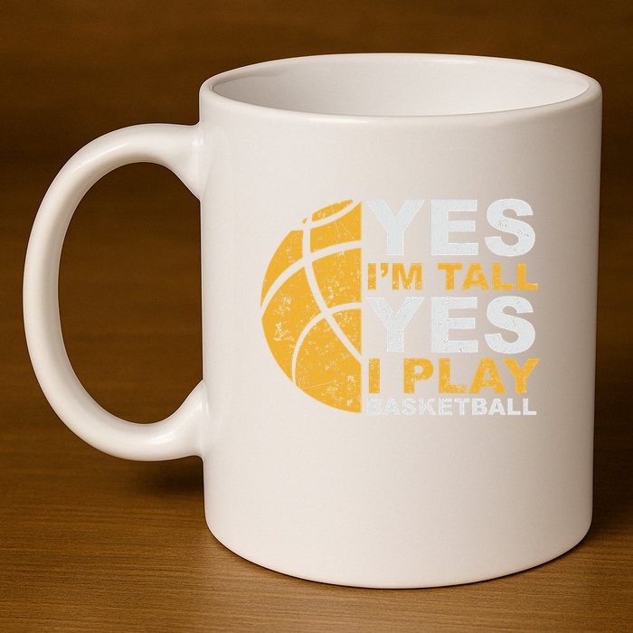 Funny Basketball Yes IM Tall Basketball Player Gift 11oz C Handle Ceramic Mug