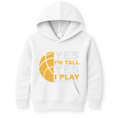 Funny Basketball Yes IM Tall Basketball Player Gift Kids Hoodie