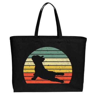 French Bulldog Yoga Funny Frenchie Cotton Canvas Jumbo Tote