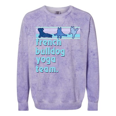 French Bulldog Yoga Team Funny Frenchie Yoga Lover Namaste Gift Colorblast Crewneck Sweatshirt