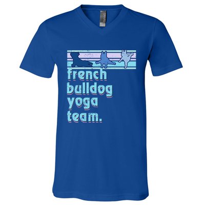 French Bulldog Yoga Team Funny Frenchie Yoga Lover Namaste Gift V-Neck T-Shirt