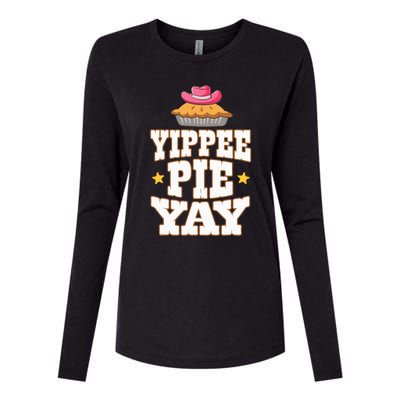 Funny Baker Yippee Pie Yay Country Western Womens Cotton Relaxed Long Sleeve T-Shirt