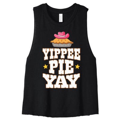 Funny Baker Yippee Pie Yay Country Western Women's Racerback Cropped Tank