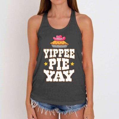 Funny Baker Yippee Pie Yay Country Western Women's Knotted Racerback Tank