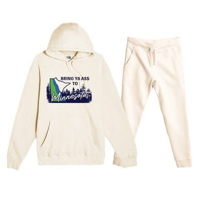 Funny Bring Ya Ass To Minnesota Premium Hooded Sweatsuit Set