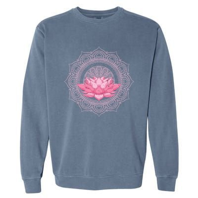 Flower Blossom Yoga Meditation Prana Art Boho Dala Lotus Great Gift Garment-Dyed Sweatshirt