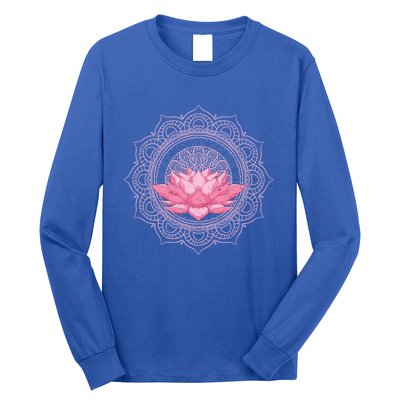 Flower Blossom Yoga Meditation Prana Art Boho Dala Lotus Great Gift Long Sleeve Shirt