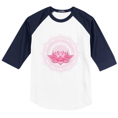 Flower Blossom Yoga Meditation Prana Art Boho Dala Lotus Great Gift Baseball Sleeve Shirt