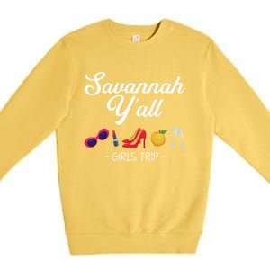 Funny Bachelorette Yall Savannah Trip Gift Premium Crewneck Sweatshirt